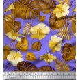 thumbnail image 1 of Soimoi Polyester Crepe Fabric Floral & Leaves Tropical Print Sewing Fabric Yard 42 Inch Wide, 1 of 3