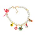 thumbnail image 1 of Collier pour Chat Ajustable Sans Allergie Design Fermoir Mousqueton Résistant à la Décoloration Collier Imitation Perle avec Pendentif Dessin Animé Fournitures pour Animaux, 1 of 9