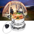 thumbnail image 1 of Cagogo Réchaud à Alcool Portable à Moins de 5 $, Cuiseur à Alcool en Acier Inoxydable, Réchaud de Camping Intérieur Portable, Batterie de Cuisine Sans Alimentation Requise, Système de Cuisson avec Casserole de 20 cm, Équipement de Chauffage pour Pique-Nique en Plein Air, 1 of 9