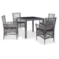 thumbnail image 1 of vidaXL 5 Piece Outdoor Dining Set Poly Rattan Grey, 1 of 5