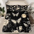 thumbnail image 2 of Erosebridal Chic Butterfly Bed Sheets Set Queen Size, Vintage Rose Flower Bedroom Set, 4pcs, 2 of 7