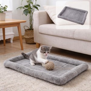 EGNMCR Rectangular Pet Bed Dog Bed Cats Bed Thickened Insulated Pet Pad All-Season Pet Bed Short Plush P et Bed