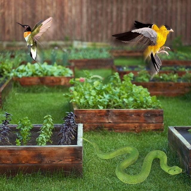 Aodebiao Super Realistic Rubber Snake Drives Away Birds Realistic TPR Fake Snake Suitable For Garden Cobras Rattlesnakes And Venomous Snakes Etc