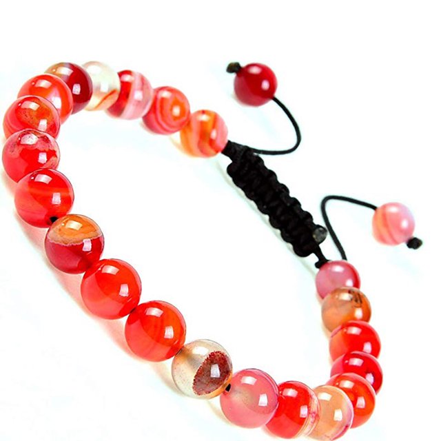 Massive Perles Naturel Pouvoir de Guérison Perles de Cristal Unisexe Bracelets en Macramé Réglables 8mm - Style16