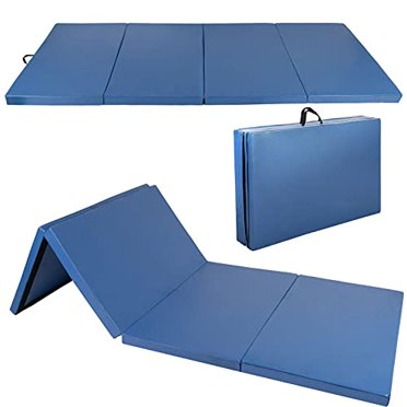 Polar Aurora 4'x8'x2 Multipe Colors Thick Folding Gymnastics Gym Exercise Aerobics Mats Stretching Fitness Yoga 10 Colors (Blue)