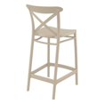 thumbnail image 3 of Compamia Tabouret de Comptoir Contemporain en Résine pour Intérieur et Extérieur - Ensemble de 1, Taupe, 3 of 8