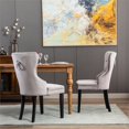 thumbnail image 3 of Costaelm Modern Tufted Velvet Dining Side Chair, Navy Blue (Set of 2), 3 of 7
