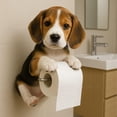 thumbnail image 2 of Porte-papier pour Chien Distributeur de Rouleaux de Papier Hygiénique Amusant Porte-Rouleau de Papier de Toilette Support de Rangement pour Rouleaux en Forme d'Animal Imprimé 3D Support Décoratif Mural pour Papier de Toilette pour Salle de Bain Cuisine Tapis de Séchage en Silicone, 2 of 4