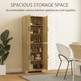 thumbnail image 4 of HOMCOM Kitchen Pantry with 4 Rattan Doors and Adjustable Shelves, Oak, 4 of 10