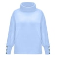 thumbnail image 5 of Dvkptbk Chandails pour Femmes Femmes Manches Longues à Coutures Col Roulé Haut Décontracté Ample Chandails Tricotés Blouse Vêtements en Liquidation, 5 of 5