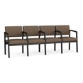 thumbnail image 1 of Lenox Steel Reception Waiting Room 4 Seats Chair / Black Steel / Brown, 1 of 5