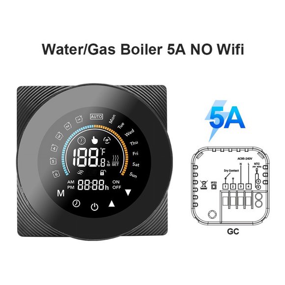 Wifi Smart Thermostat Temperature Control Electric Floor Heating Water/Gas Boiler LCD Digital Touch Wireless ,Easy to Install
