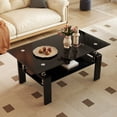 thumbnail image 4 of Table Basse Rectangulaire en Verre Noir, Table Basse Transparente, Tables d'Appoint Modernes pour Salon, Mobilier de Salon, 4 of 6