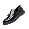 thumbnail image 1 of Mocassins pour Hommes Style Britannique à Franges Bout Rond à Enfiler Semelle Souple Mode Classique Formel Affaires Robe Mariage Marié Chaussures en Cuir Noir, 1 of 9