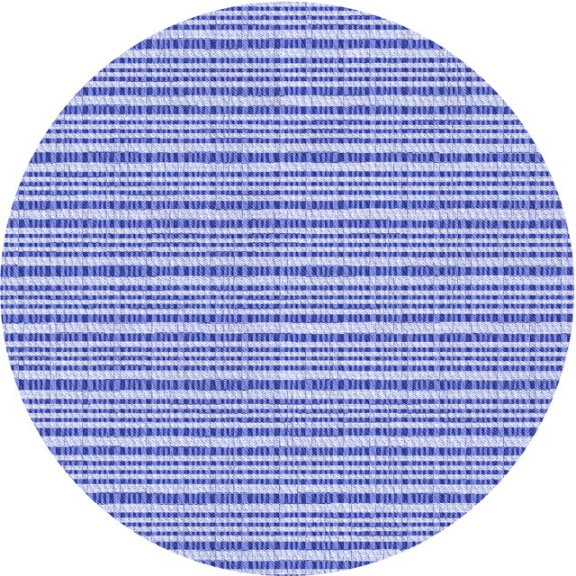 Ahgly Company Machine Washable Indoor Round Transitional Royal Blue Area Rugs, 6' Round