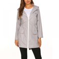 thumbnail image 3 of PRAETER Nouveau Imperméable Léger pour Femmes, Veste Imperméable à Capuche pour Randonnée en Plein Air, Longue Veste de Pluie Active, 3 of 4