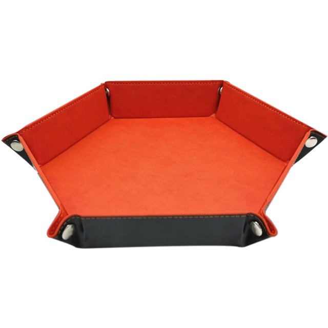 Plateau Carré/hexagonal Bar Boîte de Rangement de Bureau Pliable en Cuir PU