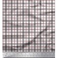 thumbnail image 3 of Soimoi Pink polyester Crepe Fabric Window Pane Check Printed Fabric 1 Yard 42 Inch Wide, 3 of 3