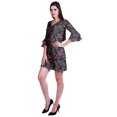 thumbnail image 3 of Moomaya Robe Courte Imprimée pour Femmes, Manches Évasées, Coupe Droite, Robes pour Femmes, Vêtements d'Été Décontractés, 3 of 6