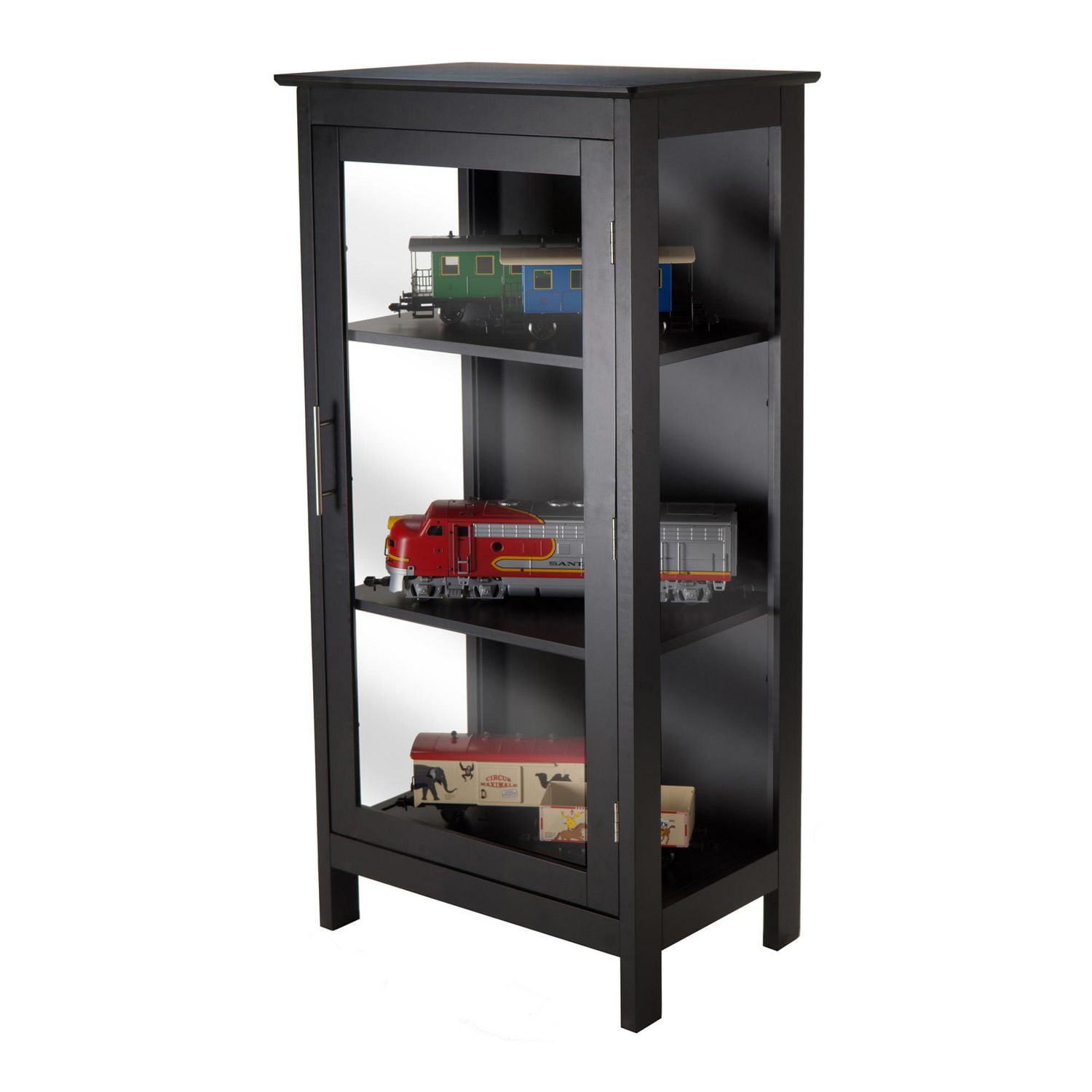 Vitrine avec porte en verre avec finition noire de Winsome - 20523