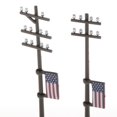 thumbnail image 2 of Bunblic 4x 1/42 Miniature Electric Line Poles O Scale Utility Pole Train Park Building Kits 4 Pcs, 2 of 8