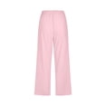 thumbnail image 5 of lcziwo Women's Plus Size Casual Drawstring Wide Leg Capris with Pockets, Pink, 5 of 5