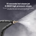 thumbnail image 3 of Steam Handheld Steam Cleaner with 6pcs Accessories Touch Screen 6 Levels Adjustable 105 degrees Celsius /221℉ Steam Cleaner with Portable Handle 1200ml/40.5oz Water Tank for Sofa, 3 of 7