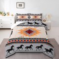 thumbnail image 1 of Erosebridal Grey Aztec Bedding Twin Comforter Set,Boho Horse Down Comforter,Geometric Triangle Decor,Reversible,Lightweight,2pcs, 1 of 7
