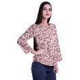 thumbnail image 3 of Moomaya Haut à Manches Longues Imprimé avec Patte de Boutonnage, Col Rond, Tunique d'Été Décontractée pour Femme, 3 of 5