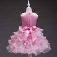 thumbnail image 4 of MIASHUI Robe de Concours pour Filles, Robe de Fête à Volants avec Fleurs, Robe de Bal de Mariage pour Enfants, Robe de Princesse Formelle, Rose, 3-4 Ans, 4 of 4