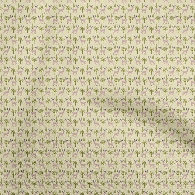oneOone Cotton Flex Light Yellow Fabric Animal Craft Projects Decor Fabric Printed By The Yard 40 Inch Wide