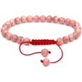thumbnail image 1 of Bracelet Ajustable Unisexe en Perles Rondes de 6 mm en Rhodochrosite Argentine Naturelle de Qualité A 7 Pouces, 1 of 3
