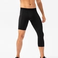 thumbnail image 4 of asjyhkr Men's Compression Shorts with a Single-Legged with Side Pockets Workout Gym Basketball Base Layer, 4 of 9