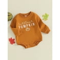 thumbnail image 3 of SUNSIOM Baby Halloween Rompers Newborn Letter Print Long Sleeve Bodysuit Infant Loose Fit Jumpsuits, 3 of 9