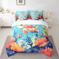 thumbnail image 2 of YST Literie pour Enfants Sea Turtle Ensemble de Couette Poissons de Mer Océan, Taille Simple (7 Unités), 2 of 4