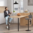 thumbnail image 3 of Walsunny Adjustable Bar Stools Set of 2 Leather Upholstered Swivel Counter Stools Counter Height Bar Stools with Large Base, Room Bar, Grey, 3 of 5