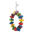thumbnail image 3 of Wooden Bird Swing Perch, Easy To Install Bird Wooden Blocks Swing Colorful Natural Safe  For Birds For Parrots, 3 of 8