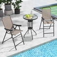 thumbnail image 4 of Costway 2 PCS Patio Bar Chair Folding Bar Height Metal Frame with Footrest Garden Coffee, 4 of 8