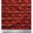thumbnail image 1 of Soimoi Red Moss Georgette Fabric Swirl Abstract Printed Craft Fabric by the Yard 42 Inch Wide, 1 of 3