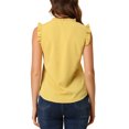 thumbnail image 3 of INSPIRE CHIC Blouse de Travail Sans Manches à Volants pour Femme à Col en V, 3 of 7