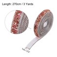 thumbnail image 2 of Unique Bargains 3 Pcs Strass en Résine Garniture 3 Yards Autocollants Rubans Diamant Rose Rouge Bandes de Strass Ruban, 2 of 7