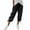 Black#yoga pants capri women, variant on SZJXBUY Wide Leg Capri Yoga Pants for Women Plus Size Flowy Linen Drawstring Elastic Wasit Pants Summer Casual Straight Leg Lightweight Cropped Pants with Pockets Coffee,XL