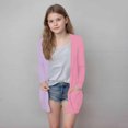 thumbnail image 2 of MKOSPLRT Fall Cardigans Kids Girls Open Front Long Cardigans Color Block Lightweight Jacket Long Sleeve Cotton Cardigan with Pocket, 2 of 7
