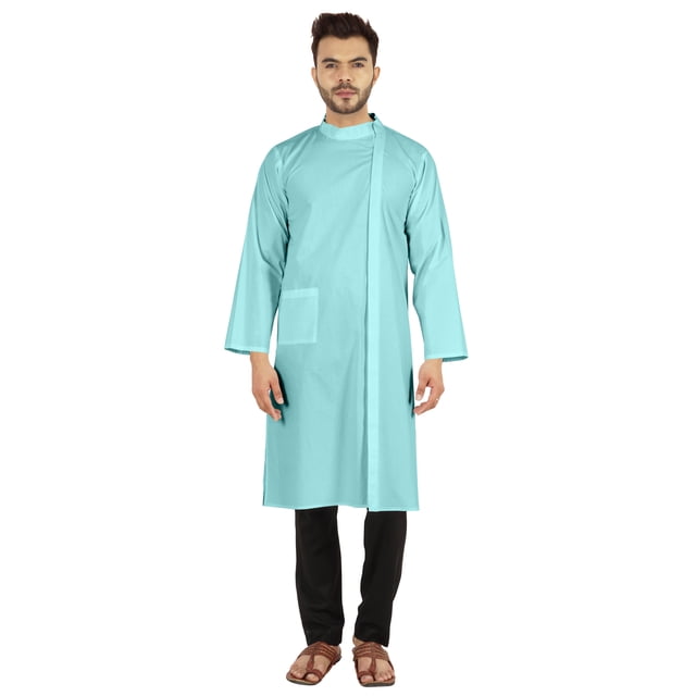 Atasi Indian Designer Kurta For Mens Party Wear Traditional Dress Solid Ethnic Long Shirt
