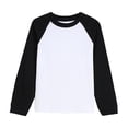 thumbnail image 2 of Milgrthf Enfants Garçons Filles Chandail à Col Rond Automne Décontracté Manches Longues Raglan à Blocs de Couleur Coton Chandail à Enfiler Hauts Noir 7 Ans, 2 of 5