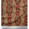 thumbnail image 1 of Soimoi Poly Georgette Fabric Stripe & Ogee Damask Printed Fabric 1 Yard 42 Inch Wide, 1 of 3