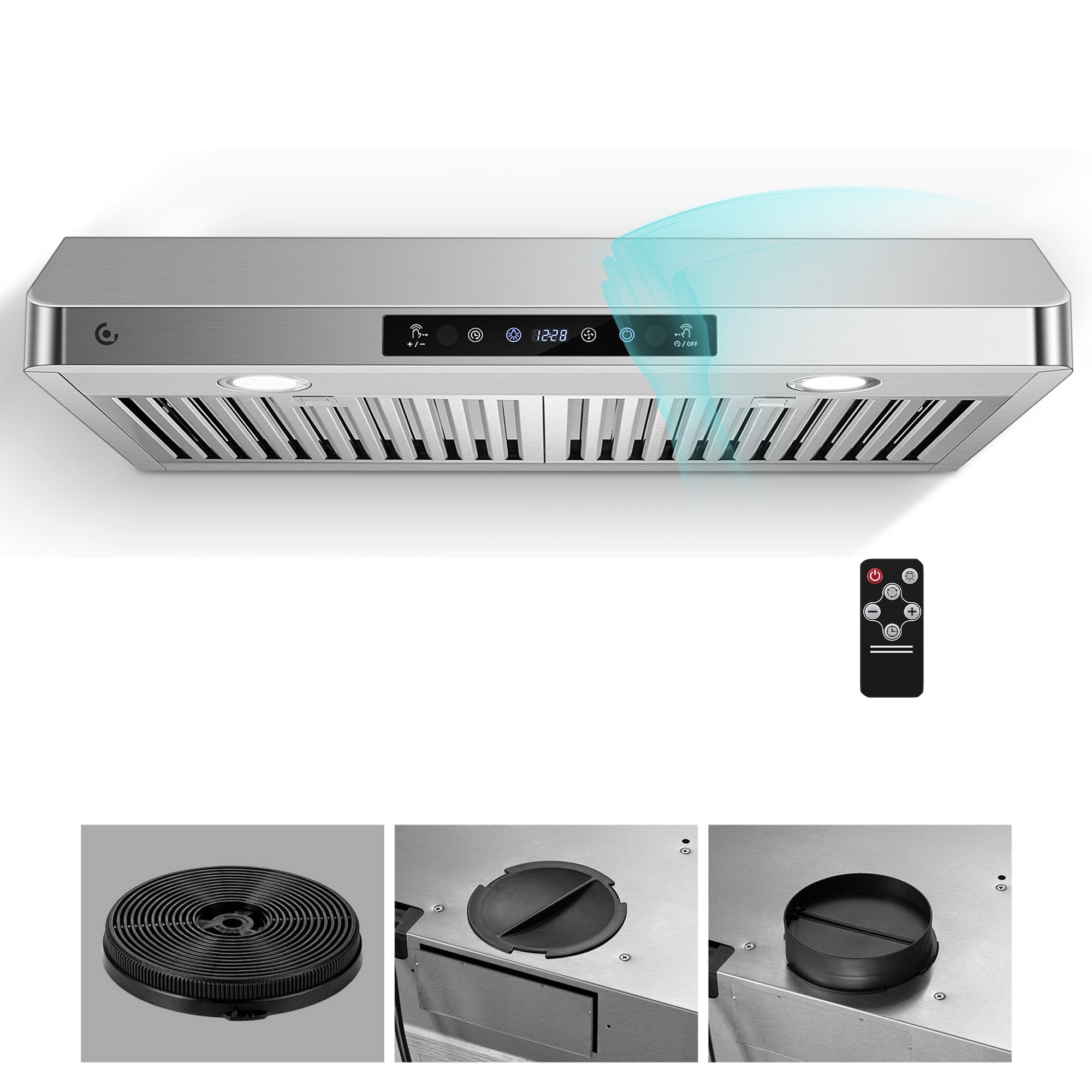 AMZCHEF Range Hood 30 inch Insert Stainless Steel with 3 Speed Fan 700 CFM Kitchen Vent Hood,Easy to Clean