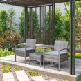 thumbnail image 2 of Outsunny Rattan Coffee Set Garden Chairs and Table Set 3 Piece Grey, 2 of 10