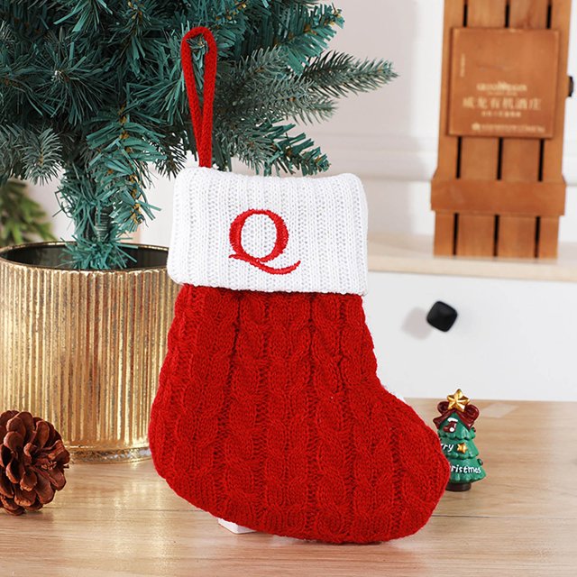 Christmas Decorations Outdoor Indoor,Christmas Decorations For Home,Cute Letters Christmas Stocking Decoration Christmas Tree Pendant Christmas Style Wool Knitted Socks Decoration Props