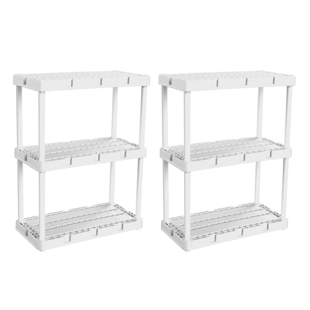 Gracious Living Knect A Shelf Unités de Rangement Emboîtables à 3 Tablettes (Lot de 2)